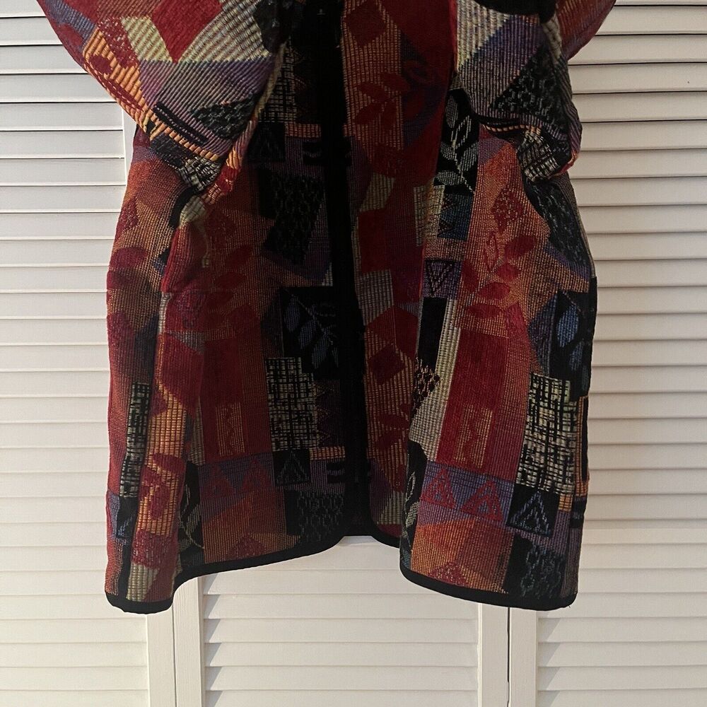 Coldwater Creek Vintage Brocade Jacquard abstract print jacket size XL, retro - Picture 6 of 8